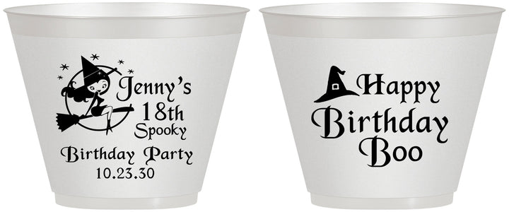 Custom Birthday 9 oz Wine Frosted Cups - 18th Halloween | 20081