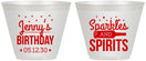 Custom Birthday 9 oz Wine Frosted Cups - Sparkles Spirits | 20083