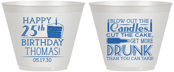 Custom Birthday 9 oz Wine Frosted Cups - 25th | 20091