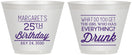 Custom Birthday 9 oz Wine Frosted Cups - 25th | 20093