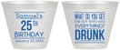 Custom Birthday 9 oz Wine Frosted Cups - 25th | 20094