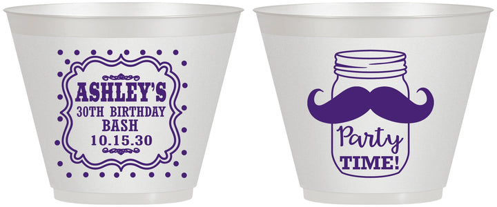 Custom Birthday 9 oz Wine Frosted Cups - 20th | 20096