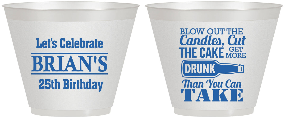 Custom Birthday 9 oz Wine Frosted Cups - 25th | 20100