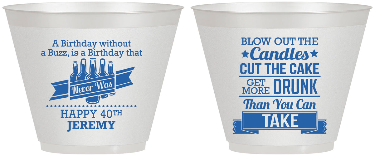 Custom Birthday 9 oz Wine Frosted Cups - 40th | 20101