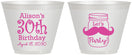 Custom Birthday 9 oz Wine Frosted Cups - 30th | 20104