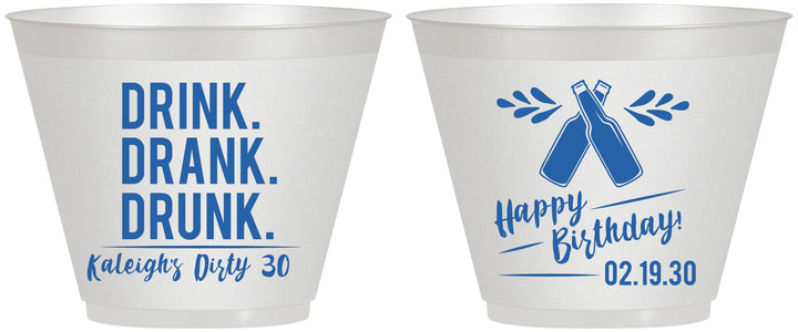 Custom Birthday 9 oz Wine Frosted Cups - 30th Dirty | 20110