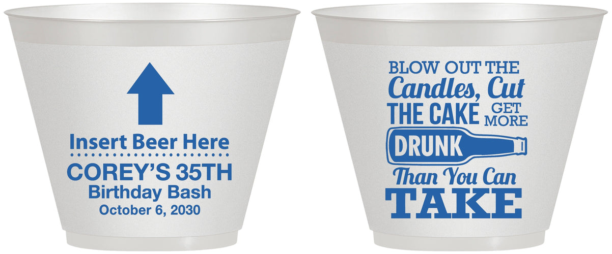 Custom Birthday 9 oz Wine Frosted Cups - 35th | 20111