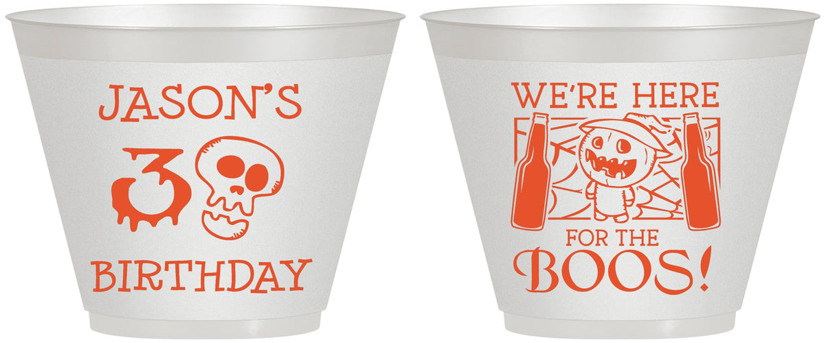 Custom Birthday 9 oz Wine Frosted Cups - 30th Halloween | 20112