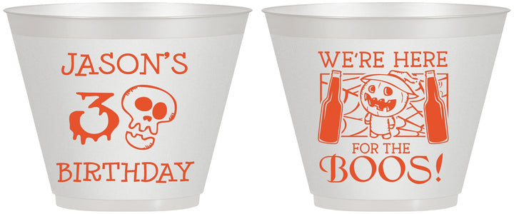 Custom Birthday 9 oz Wine Frosted Cups - 30th Halloween | 20112