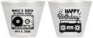 Custom Birthday 9 oz Wine Frosted Cups - 50th Cassette Tape | 20117