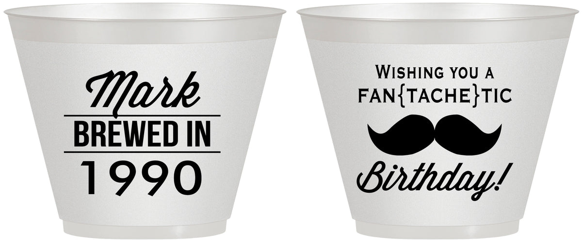 Custom Birthday 9 oz Wine Frosted Cups - 40th | 20119