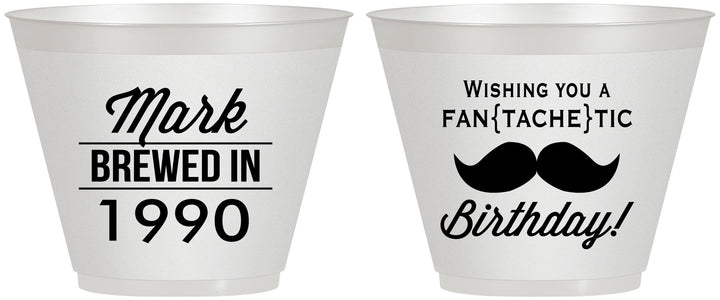 Custom Birthday 9 oz Wine Frosted Cups - 40th | 20119