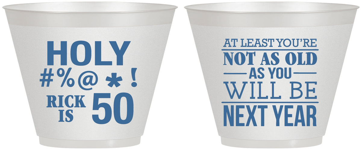 Custom Birthday 9 oz Wine Frosted Cups - 50th | 20120
