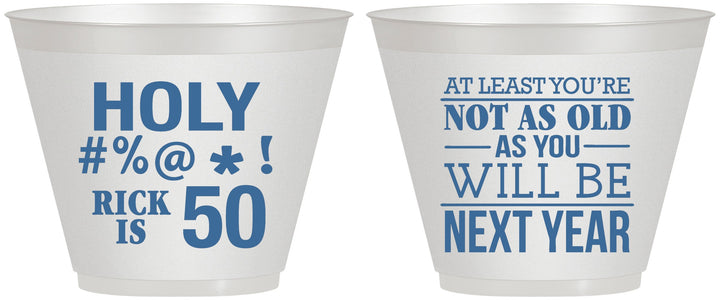 Custom Birthday 9 oz Wine Frosted Cups - 50th | 20120