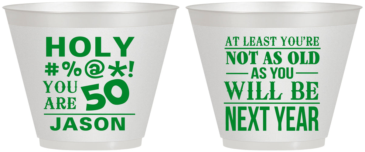Custom Birthday 9 oz Wine Frosted Cups - 50th | 20122