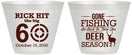 Custom Birthday 9 oz Wine Frosted Cups - 60th Gone Fishing | 20126