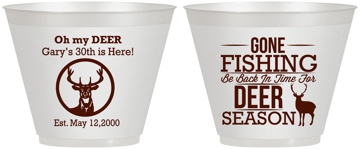 Custom Birthday 9 oz Wine Frosted Cups - 30th Deer Season | 20129