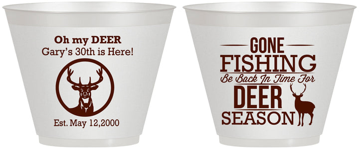 Custom Birthday 9 oz Wine Frosted Cups - 30th Deer Season | 20129
