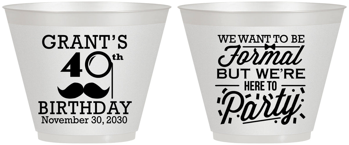 Custom Birthday 9 oz Wine Frosted Cups - 40th | 20130