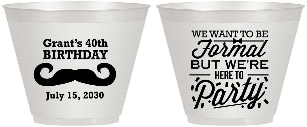Custom Birthday 9 oz Wine Frosted Cups - 40th | 20131