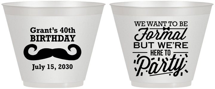 Custom Birthday 9 oz Wine Frosted Cups - 40th | 20131