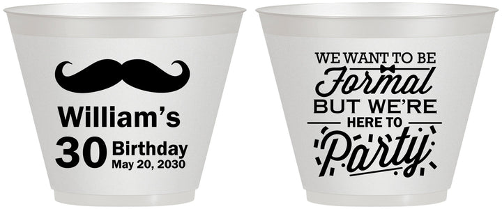 Custom Birthday 9 oz Wine Frosted Cups - 30th | 20132