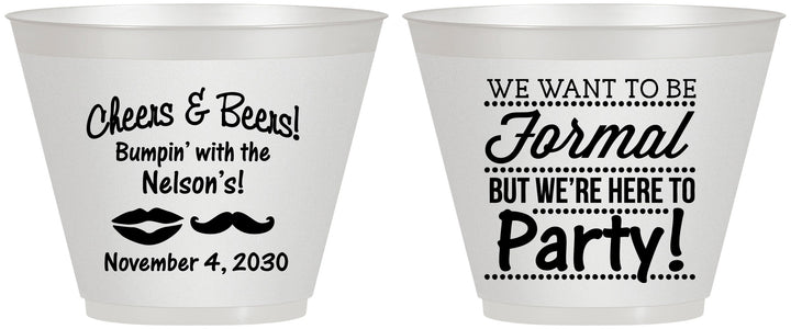 Custom Birthday 9 oz Wine Frosted Cups - Cheers Beers Formal | 20133
