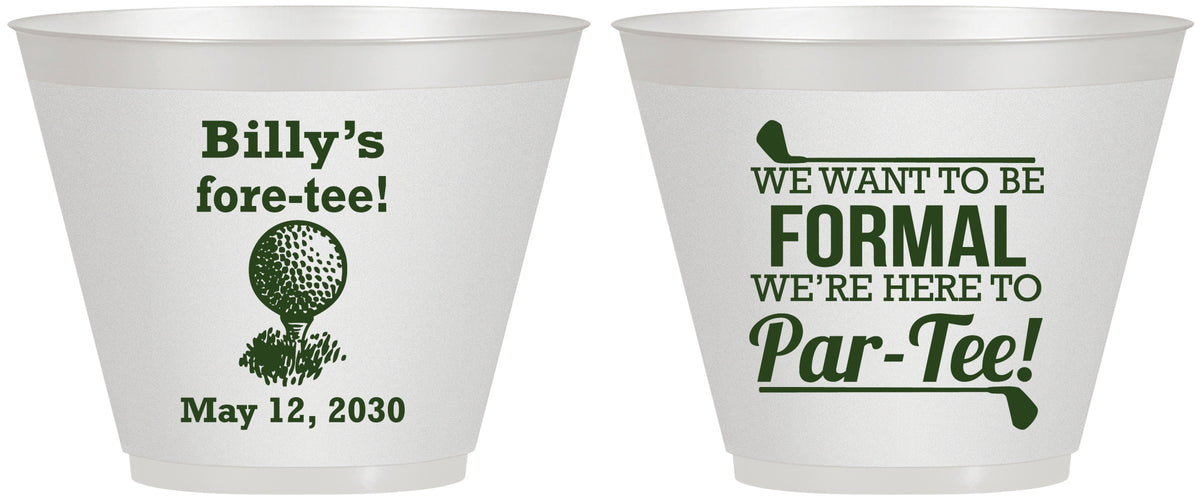 Custom Birthday 9 oz Wine Frosted Cups - 40th Golf | 20134