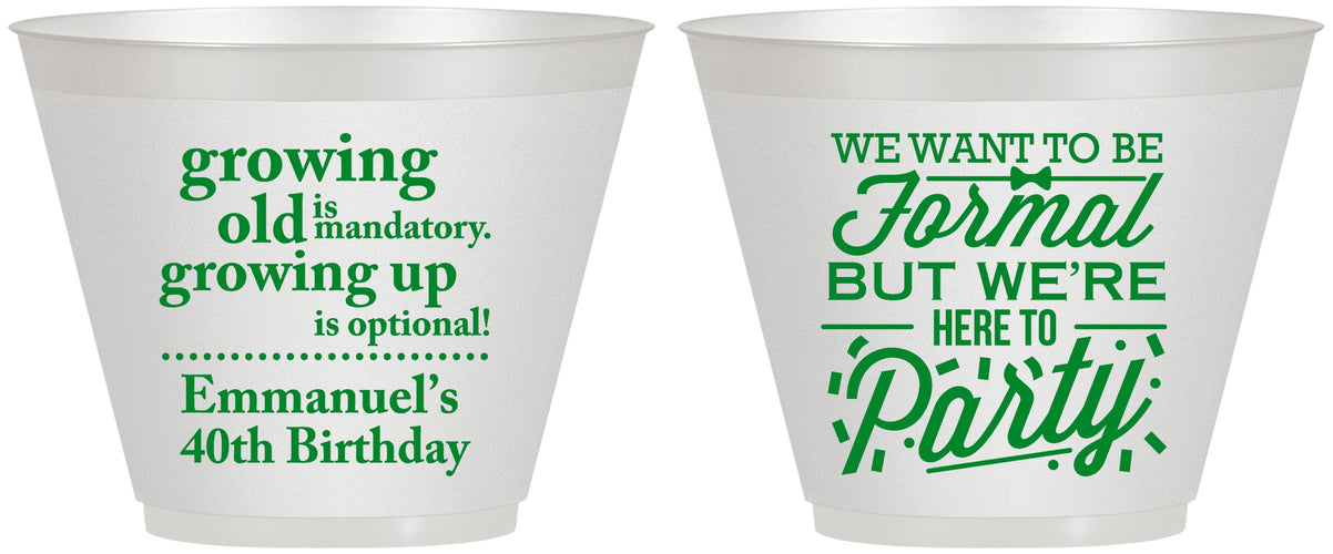 Custom Birthday 9 oz Wine Frosted Cups - 40th | 20135