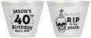 Custom Birthday 9 oz Wine Frosted Cups - 40th Rip Youth | 20141