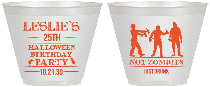 Custom Birthday 9 oz Wine Frosted Cups - 25th Halloween | 20143