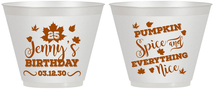 Custom Birthday 9 oz Wine Frosted Cups - 25th Thanksgiving | 20144