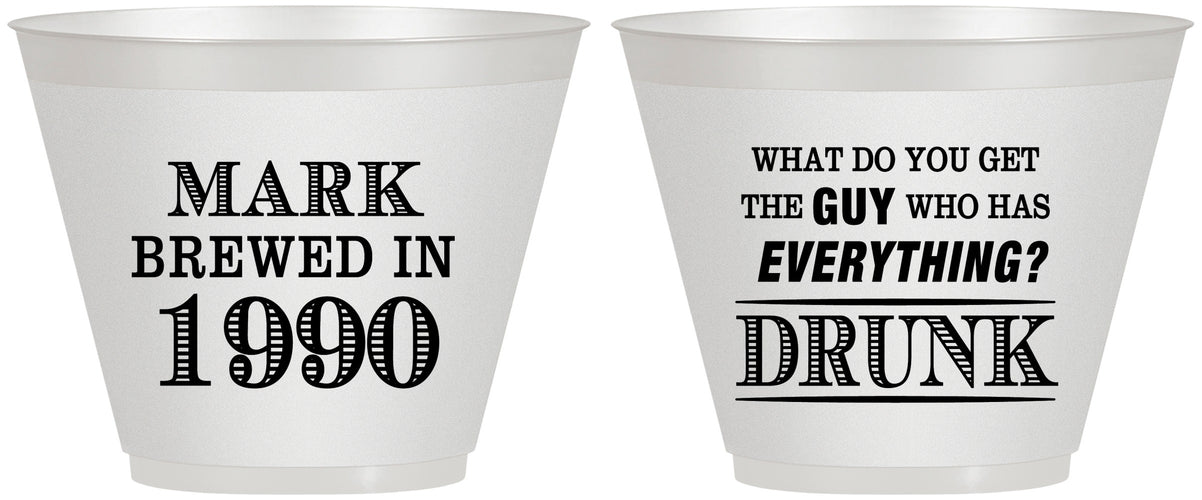 Custom Birthday 9 oz Wine Frosted Cups - 40th | 20148