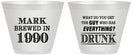 Custom Birthday 9 oz Wine Frosted Cups - 40th | 20148
