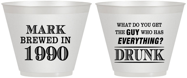 Custom Birthday 9 oz Wine Frosted Cups - 40th | 20148