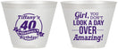 Custom Birthday 9 oz Wine Frosted Cups - 40th | 20153