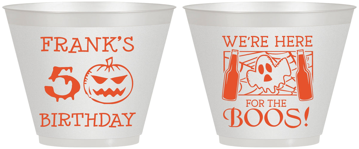 Custom Birthday 9 oz Wine Frosted Cups - 50th Halloween | 20157