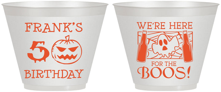 Custom Birthday 9 oz Wine Frosted Cups - 50th Halloween | 20157