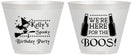 Custom Birthday 9 oz Wine Frosted Cups - Halloween Spooky Boos | 20158