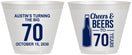 Custom Birthday 9 oz Wine Frosted Cups - Cheers Beers To 70 Years | 20161