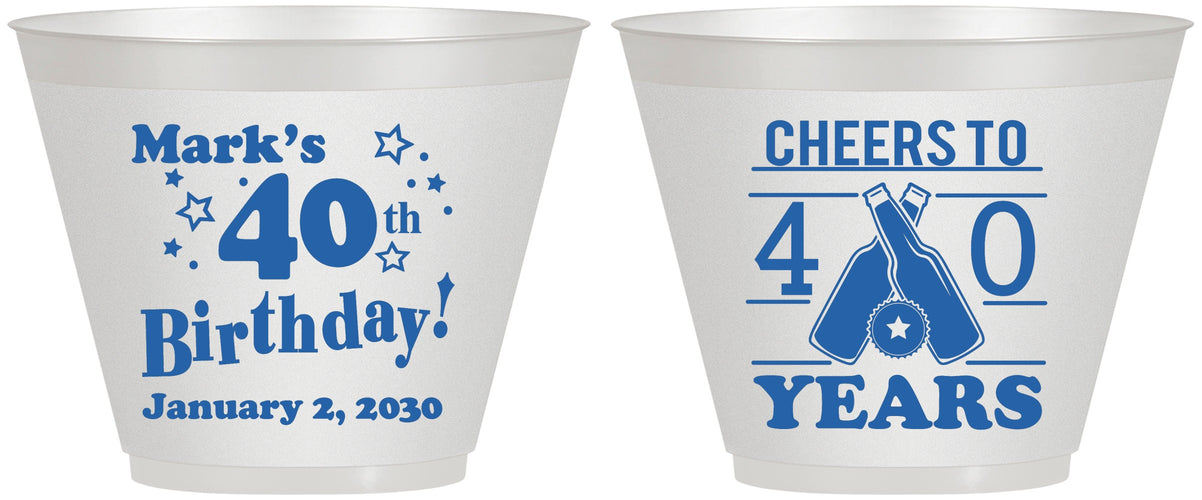 Custom Birthday 9 oz Wine Frosted Cups - Cheers To 40 Years | 20162
