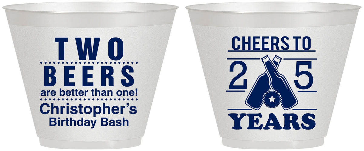 Custom Birthday 9 oz Wine Frosted Cups - Cheers To 25 Years | 20163