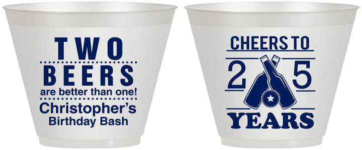 Custom Birthday 9 oz Wine Frosted Cups - Cheers To 25 Years | 20163