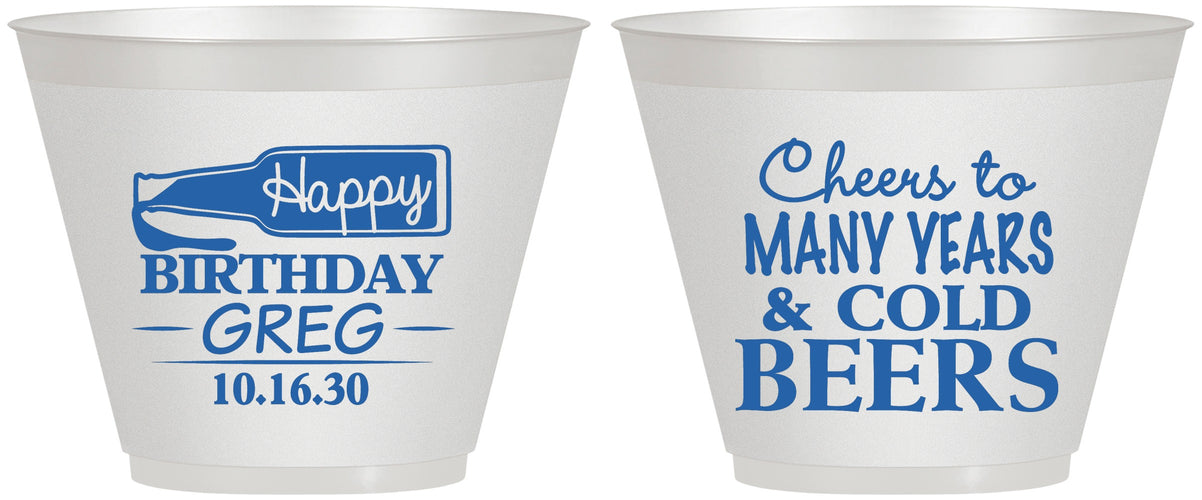 Custom Birthday 9 oz Wine Frosted Cups - Cheers To Many Years | 20167