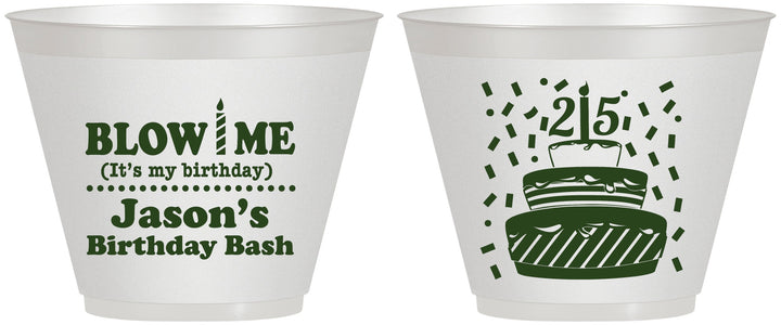 Custom Birthday 9 oz Wine Frosted Cups - 25th | 20169