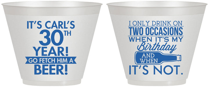 Custom Birthday 9 oz Wine Frosted Cups - 30th | 20170