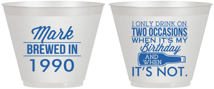 Custom Birthday 9 oz Wine Frosted Cups - 40th | 20171