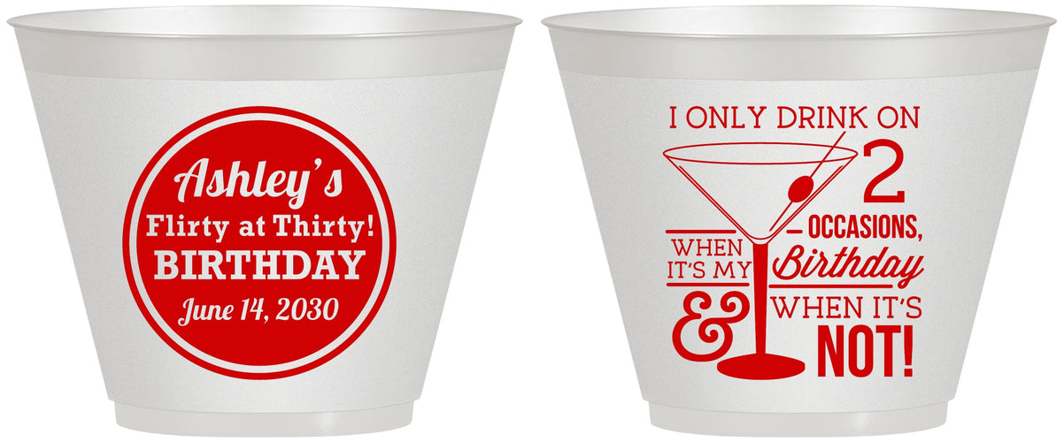 Custom Birthday 9 oz Wine Frosted Cups - 30th | 20172