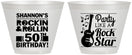 Custom Birthday 9 oz Wine Frosted Cups - 50th Rock Star | 20173