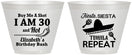 Custom Birthday 9 oz Wine Frosted Cups - 30th Fiesta Siesta Tequila | 20177